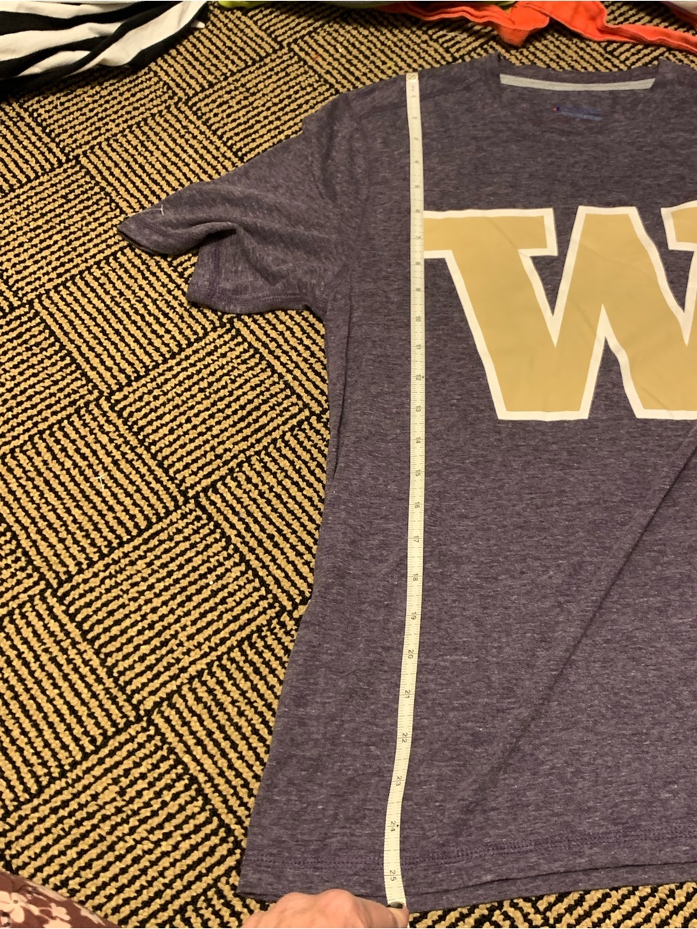 Champion Heather purple-Navy color Short-Sleeve Tee with Gold 'W' - WSU - Picture 10 of 13